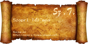 Szopri Tímea névjegykártya